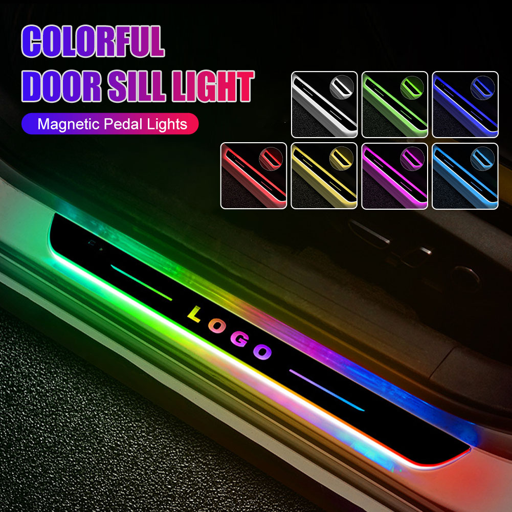 LOWEEY 4Pcs LED Door Sill Lights, Wireless Car Door Lights, Bloomcar LED  Door Sill with 7 Lighting Colors, Auto-Sensing, IP67 Waterproof, Customized