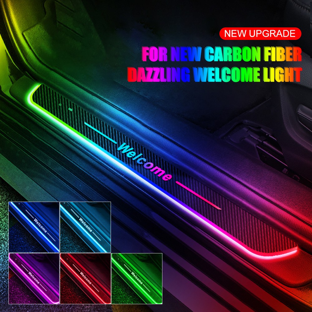 4PCS Car Door Sill Light LED Threshold Light Automatic On/Off